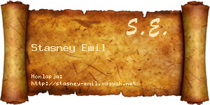 Stasney Emil névjegykártya
